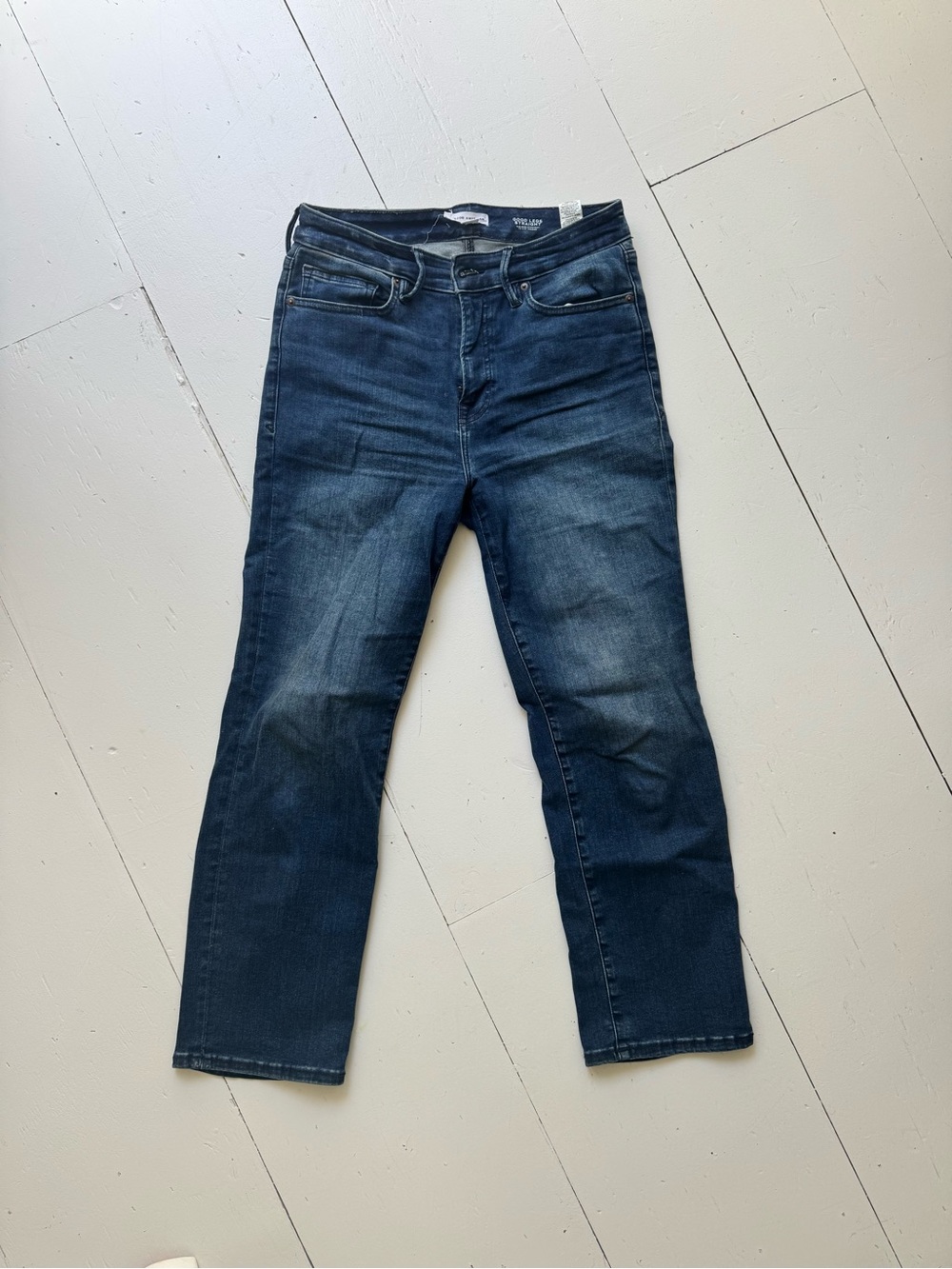 Good American Women’s Skinny Jeans in Dark Blue Wash